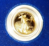 1/10th GOLD COIN IN BLUE CASE