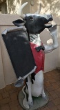 TALL DISPLAY COW WITH BLACK CHALKBOARD MENU