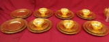 SET OF PICKARD GOLD DISHES - SEE PICTURES FOR DETAILS.