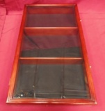 CHERRY WOOD COLOR MIRRORED BACK SHADOW BOX DISPLAY