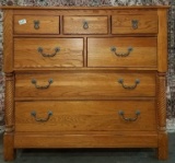 SEVEN DRAWER SOLID OAK DRESSER CHEST