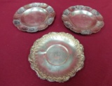 LOT OF THREE STERLING SILVER PLATES