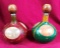 LOT OF TWO VINTAGE LEATHER DECANTERS