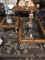 3PC GLASS TOP COFFEE TABLE, END TABLE, & SOFA TABLE