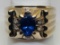 14KT YELLOW GOLD TANZANITE AND DIAMOND RING 15.8GRS
