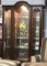 CURVED TOP LIGHTED CURIO DISPLAY CABINET