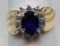 10KT YELLOW GOLD AMETHYST AND DIAMOND RING