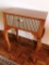 LIGHT COLOR RECTANGULAR END TABLE W/ SILVER COLOR DRAWER