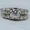 14KT WHITE GOLD 1.00CTS DIAMOND RING SET