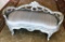 HEAVILY CARVED FRENCH STYLE SETTEE BENCH