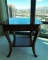 MADE IN SPAIN, MARBLE TOP INLAID SQUARE LAMP TABLE W/ DRAWER