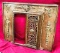 ANTIQUE  BRONZE 39X32 FIREPLACE SCREEN  FRAME - ONE DOOR MISSING