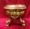 ANTIQUE BRASS FOOTED FOOD WARMER/ASHTRAY