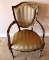 SINGLE GOLD STRIPPED OCCASIONAL ARM CHAIR (1 0F 2)