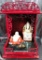 NICE ROSEWOOD ALTAR WITH CERAMIC ASIAN FIGURINES
