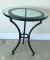 ROUND GLASS TOP END TABLE FROM ESTATE