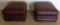 PAIR OF LEATHER BURGUNDY OTTOMANS