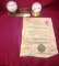 SIGNED BASEBALL WITH CERTIFICATE PLUS EXTRA BALL - SEE PICS FOR DETAILS