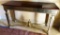 DESIGNER MAHOGANY TOP & SILVER FRAMED CONSOLE TABLE