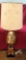 VINTAGE GOLD PAINTED LAMP W/ GRAPES  & GREAT SHADE