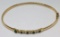 10KT YELLOW GOLD EMERALD AND DIAMOND BANGLE