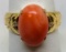 14KT GOLD ANTIQUE CORAL RING