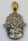 14KT YELLOW GOLD 1.00CTS DIAMOND PENDANT 4.4GRS