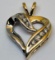 10KT YELLOW GOLD DIAMOND HEART PENDANT 2.3GRS