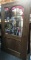 LARGE OAK LEADED GLASS DOOR