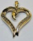 10KT YELLOW GOLD LARGE HEART DIAMOND PENDANT 3.9GRS