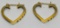 14KT YELLOW GOLD HEART SHAPE DIAMOND EARRINGS 3.1GRS