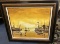 VINTAGE SIGNED CANVAS ARTWORK - SUNSET & SAIL BOATS