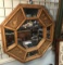 VINTAGE OCTAGON GOLD COLOR MIRROR W/ ASIAN FLAIR