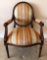 MAHOGANY FRAMED STRIPPED ELEGANT ARM CHAIR