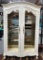 ELEGANT 2 DOOR LIGHTED WHITE WASH DISPLAY CURIO CABINET