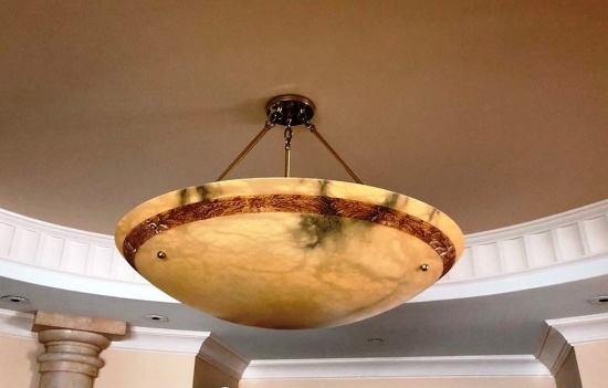 AMBER  COLOR STONE DESIGNER CHANDELIER ($16,000.00)