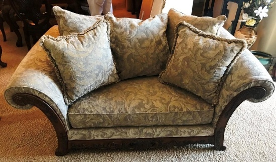 BEAUTIFUL SINGLE CUSTOM MADE LOVESEAT W/ PILLOWS BY SCHNADIG