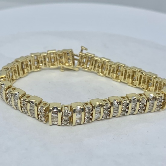 14KT YELLOW GOLD 4.50CTS DIAMOND BRACELET