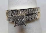 10KT YELLOW GOLD DIAMOND RING SET 3.6GRS