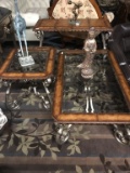 3PC GLASS TOP COFFEE TABLE, END TABLE, & SOFA TABLE