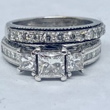 18KT WHITE GOLD 2.70CTS DIAMOND RING SET