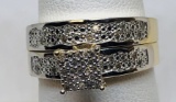10KT YELLOW GOLD DIAMOND RING SET 4.9GRS