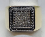 10KT YELLOW GOLD MEN'S DIAMOND RING 6.9GRS