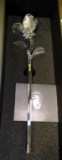 SIGNED WATERFORD CRYSTAL ROSE WITH ORIGINAL BOX
