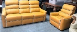 NEW GENUINE LEATHER 2PC COUCH SET WITH RECLINERS