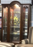 CURVED TOP LIGHTED CURIO DISPLAY CABINET