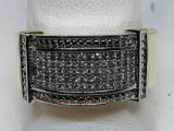 10KT YELLOW GOLD MEN'S DIAMOND RING 7.6GRS