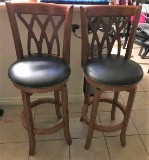 PAIR  OF SWIVEL BARSTOOLS