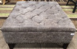 NICE CHARCOAL TUFTED SQUARE OTTOMAN