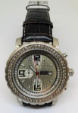 FREEZE MEN'S STAINLESS STEEL DIAMOND WATCH